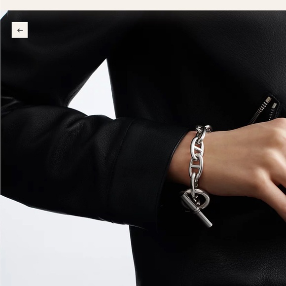 HERMES CABIN D’ ANCRE LARGE MODEL STERLING SILVER CHUNKY BRACELET - Picture 8 of 11
